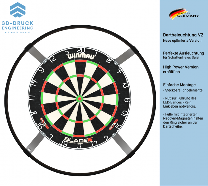 Dart Beleuchtung Professional Dartring Rundumleuchte – Bild 2