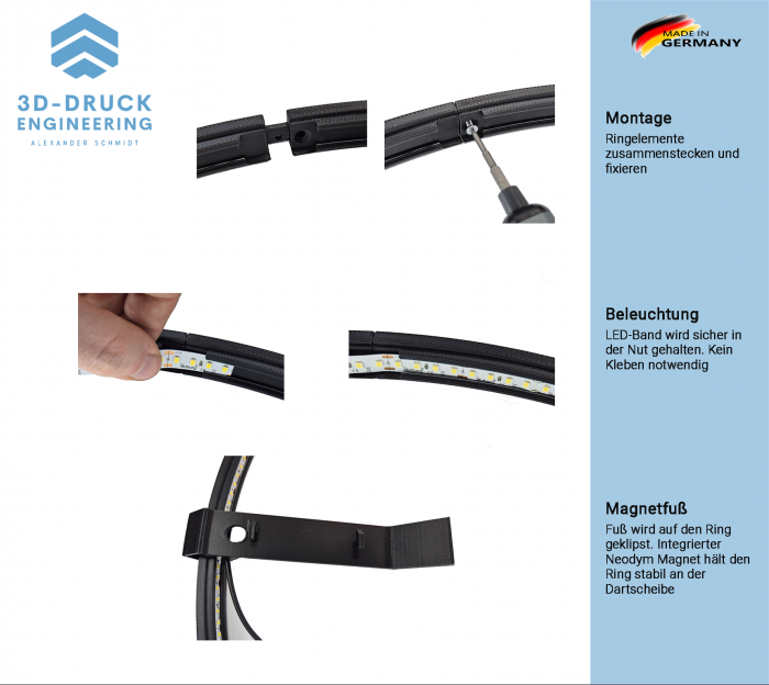 Dart Beleuchtung Professional Dartring Rundumleuchte – Bild 3
