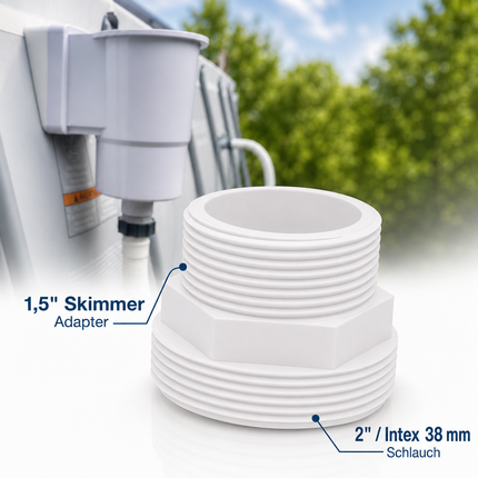 38mm Schlauchadapter f&uuml;r 1,5" Skimmergewinde