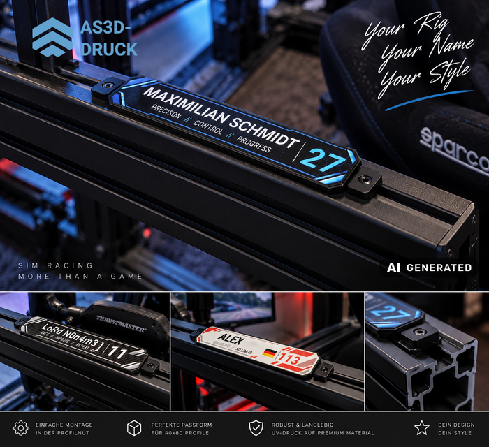 Nameplate Personalisiert SimRig Namenschild – Bild 4