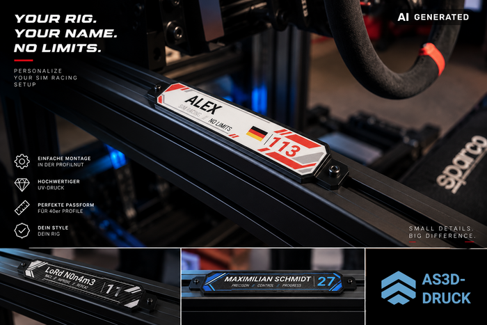 Nameplate Personalisiert SimRig Namenschild – Bild 3